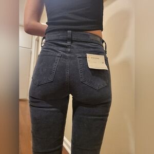 Charcoal Gray Mari High Rise Slim Straight